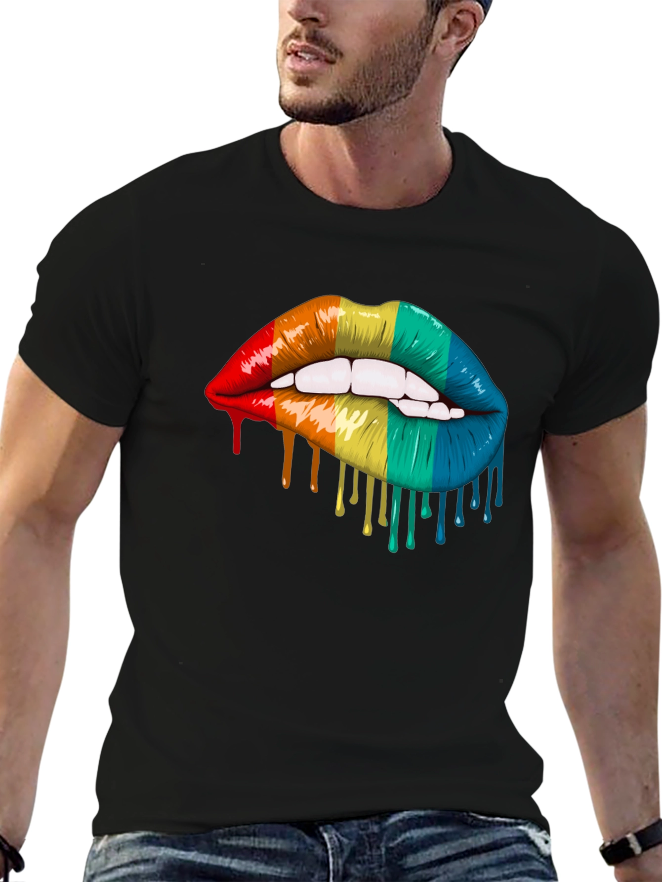 Rainbow Lips Graphic T-Shirt - Pride Tee