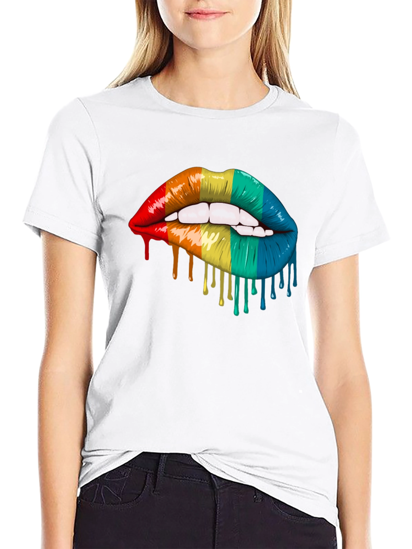 Rainbow Lips Graphic T-Shirt - Pride Tee