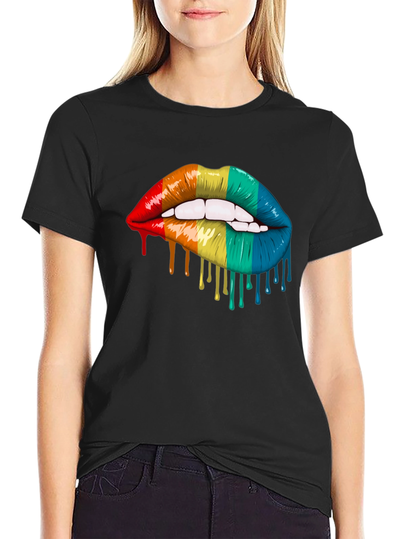 Rainbow Lips Graphic T-Shirt - Pride Tee