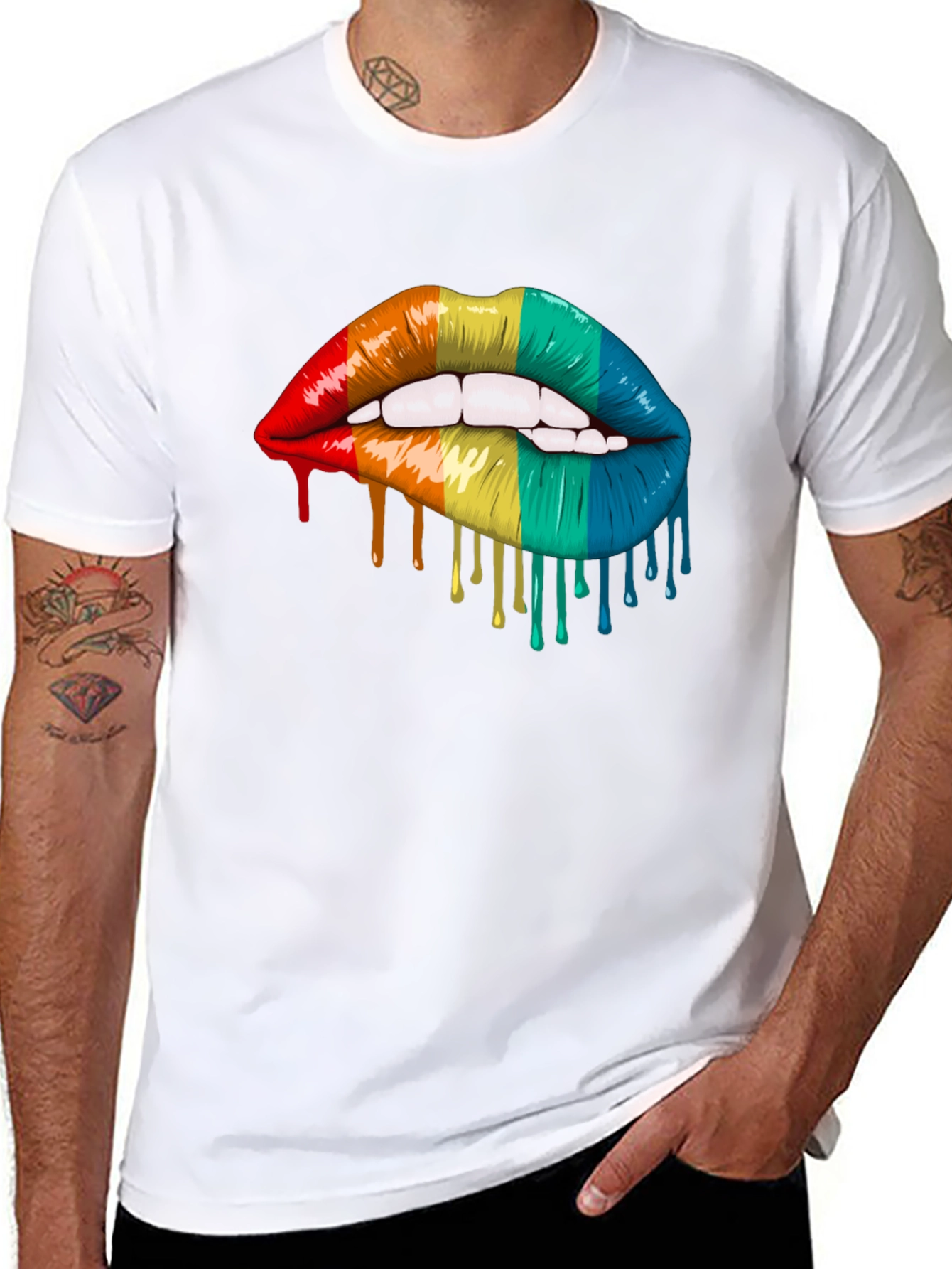 Rainbow Lips Graphic T-Shirt - Pride Tee