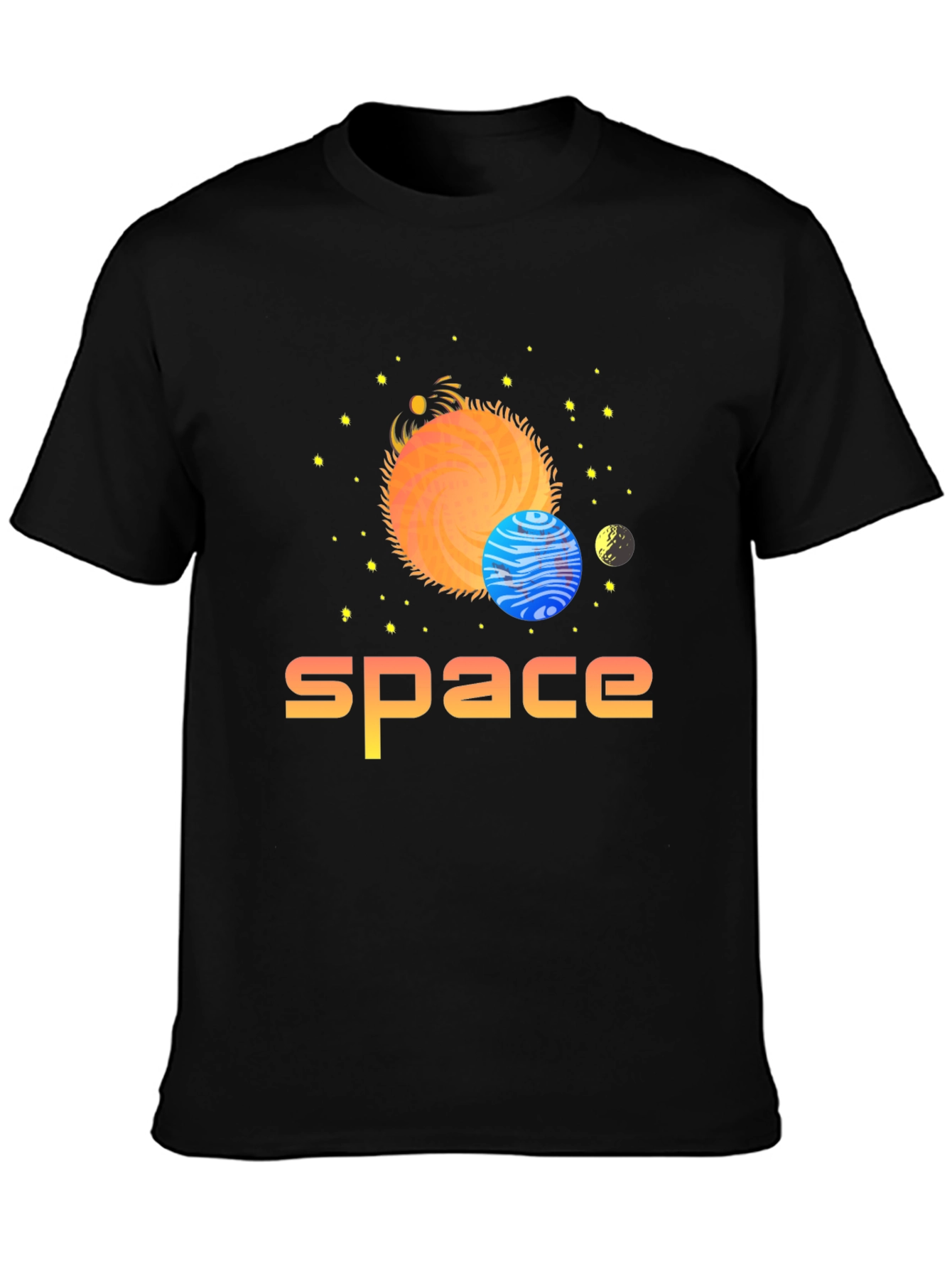 Space Graphic Print T-Shirt - Stylish Outer Space Design