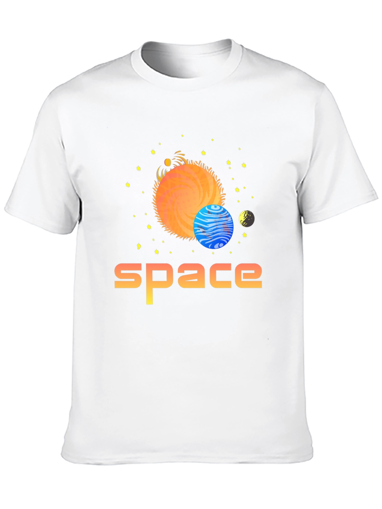 Space Graphic Print T-Shirt - Stylish Outer Space Design