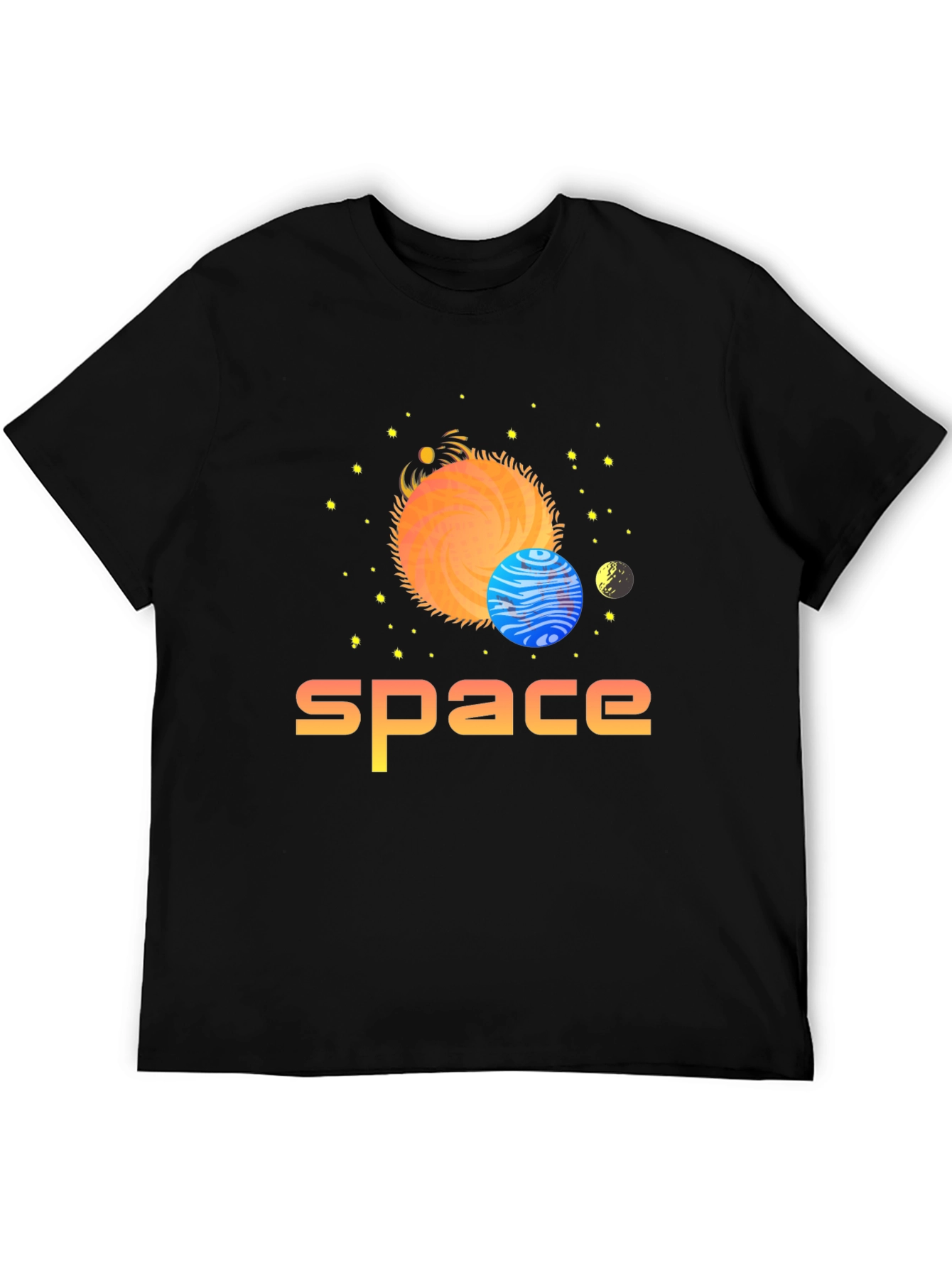 Space Graphic Print T-Shirt - Stylish Outer Space Design