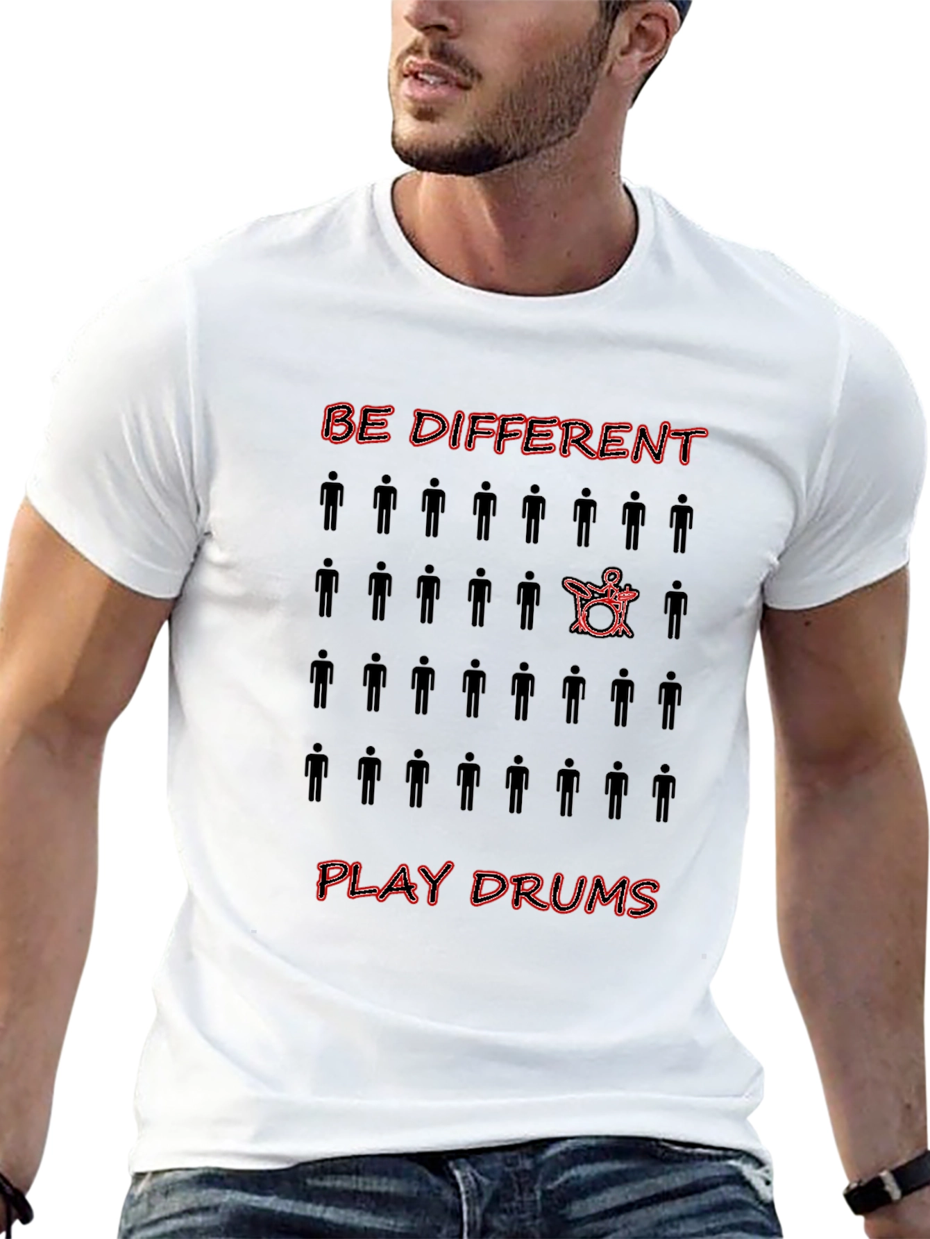 Be Different Play Drums Graphic Tee