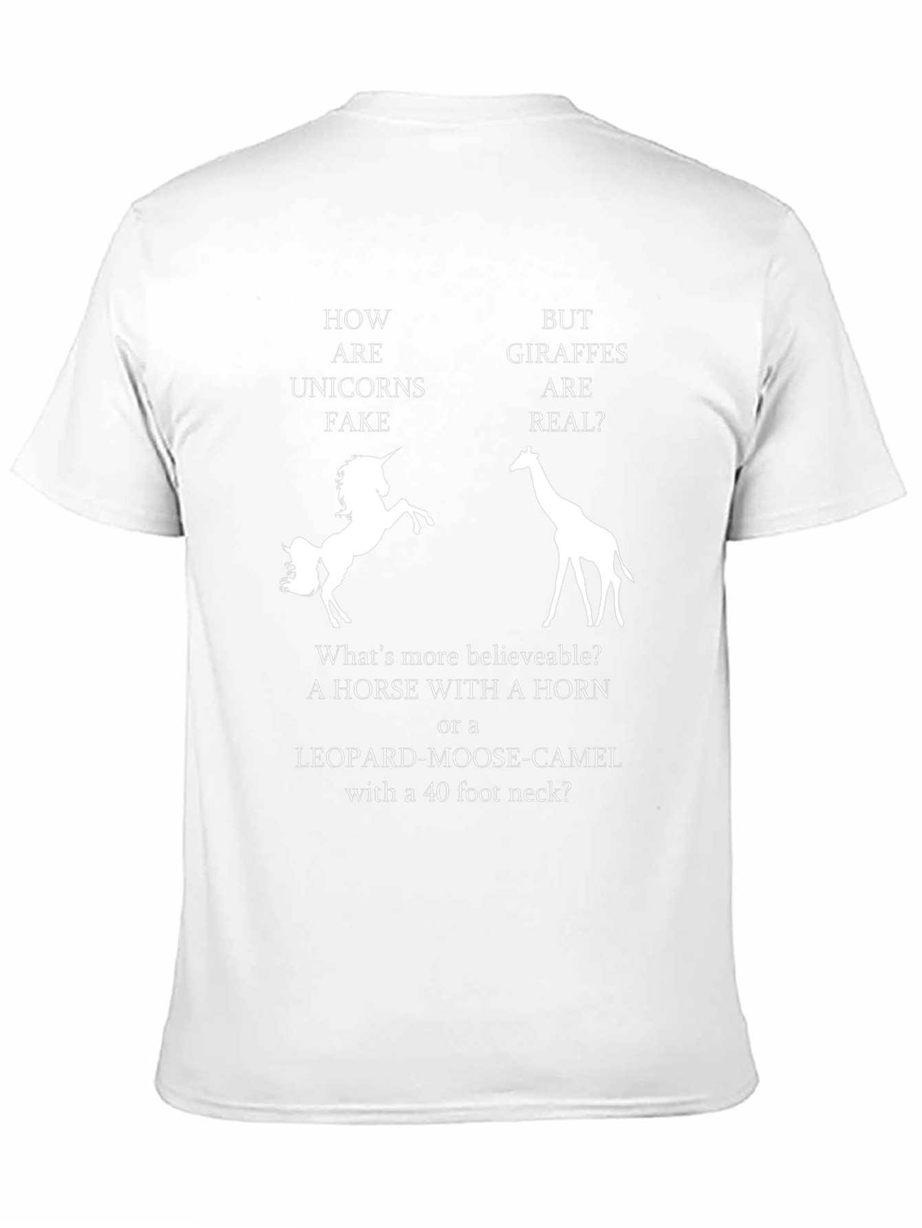 Unicorn vs Giraffe Funny Graphic T-Shirt