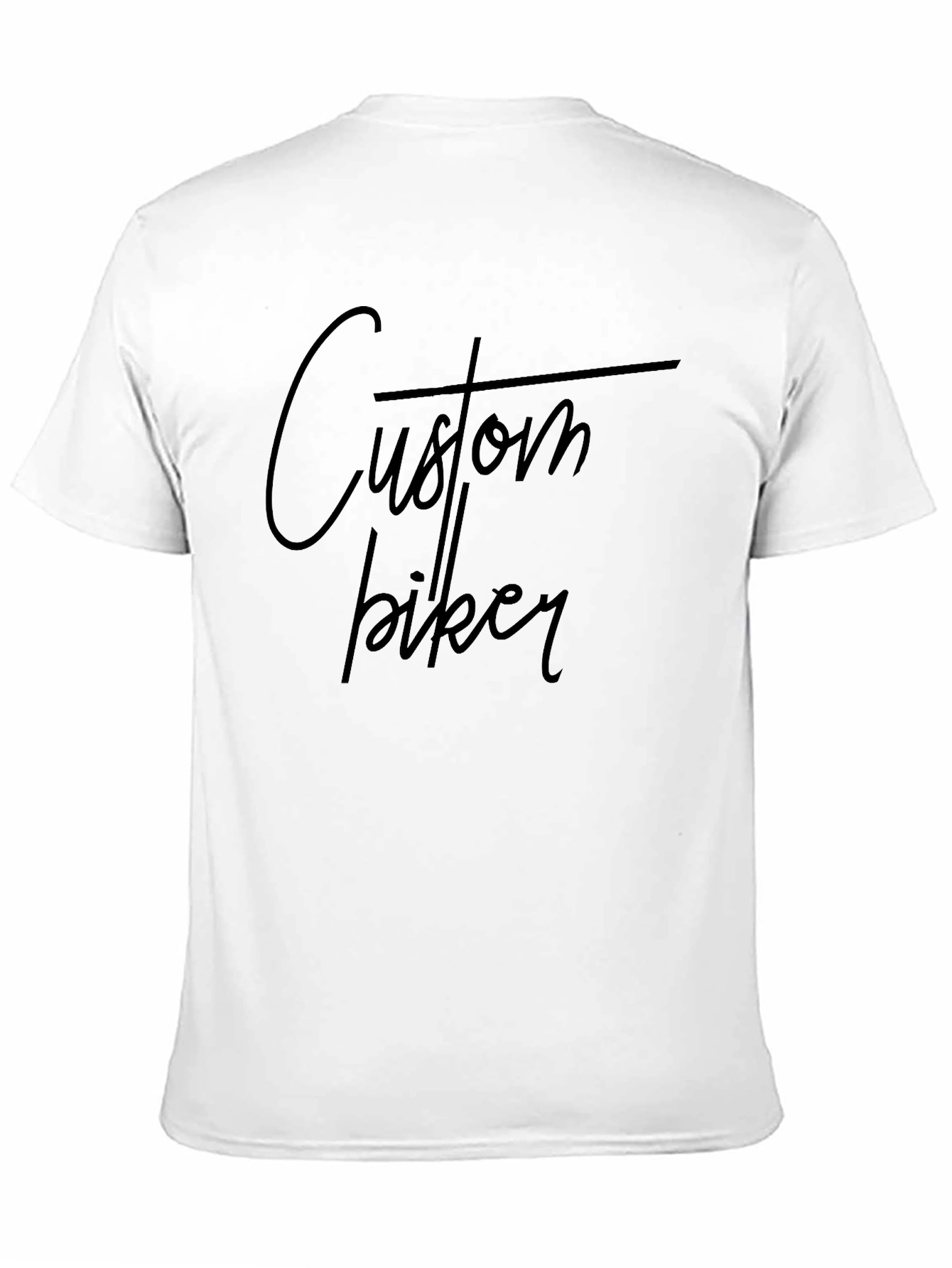 Custom Biker Graphic Tee - Black Cotton T-Shirt
