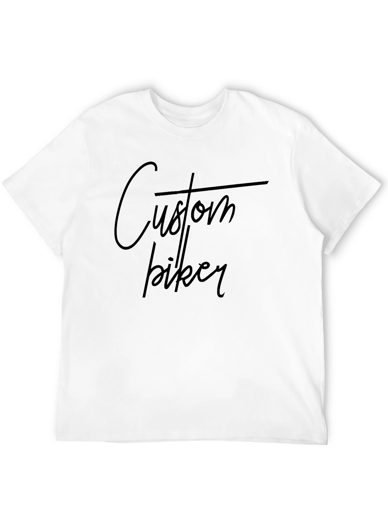 Custom Biker Graphic Tee - Black Cotton T-Shirt