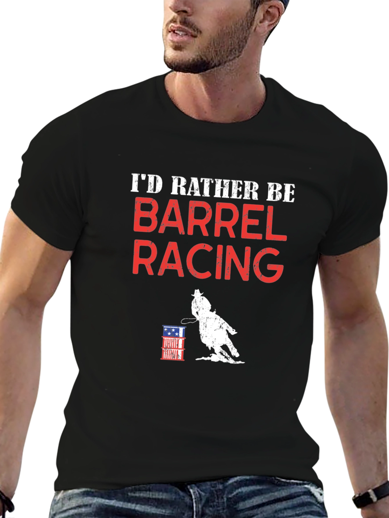 Barrel Racing T-Shirt - Id Rather Be Racing Tee