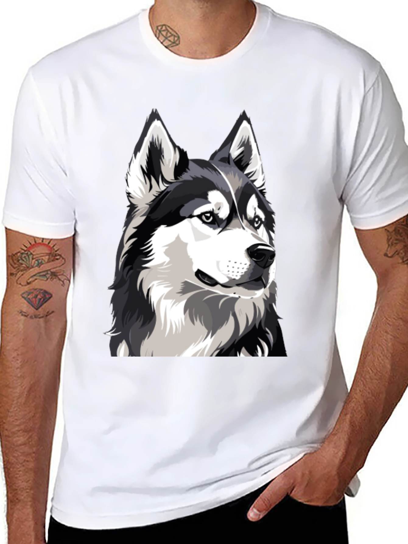 Husky Dog Graphic T-Shirt - Cool Animal Tee