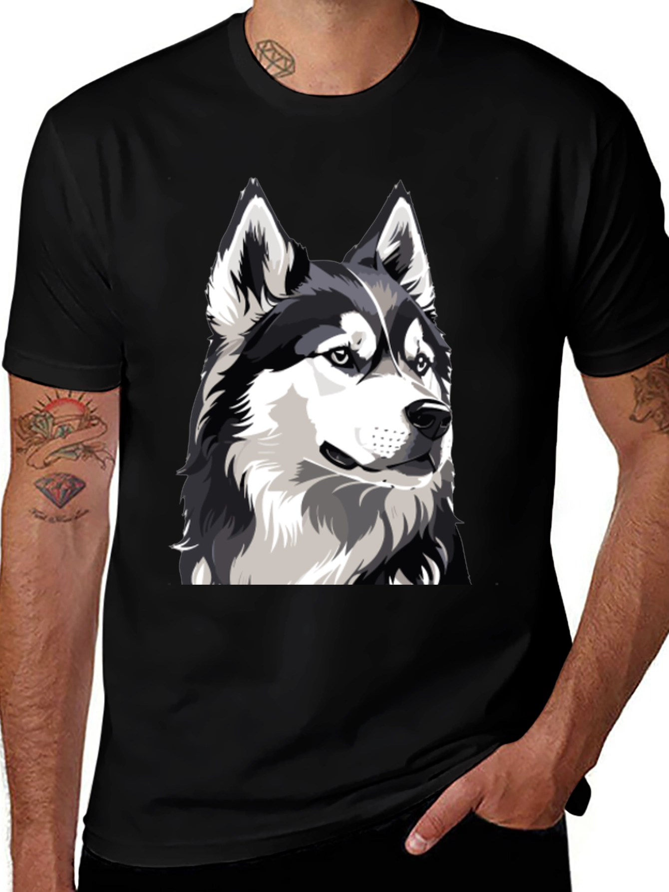 Husky Dog Graphic T-Shirt - Cool Animal Tee
