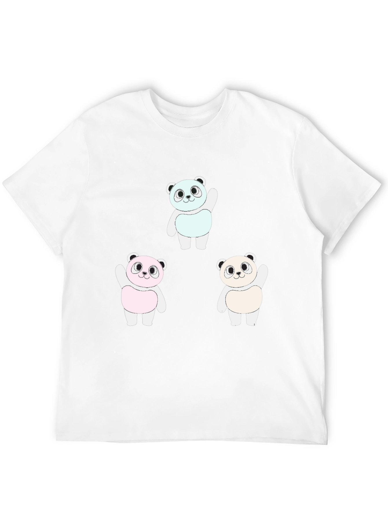 Panda Print Black T-Shirt