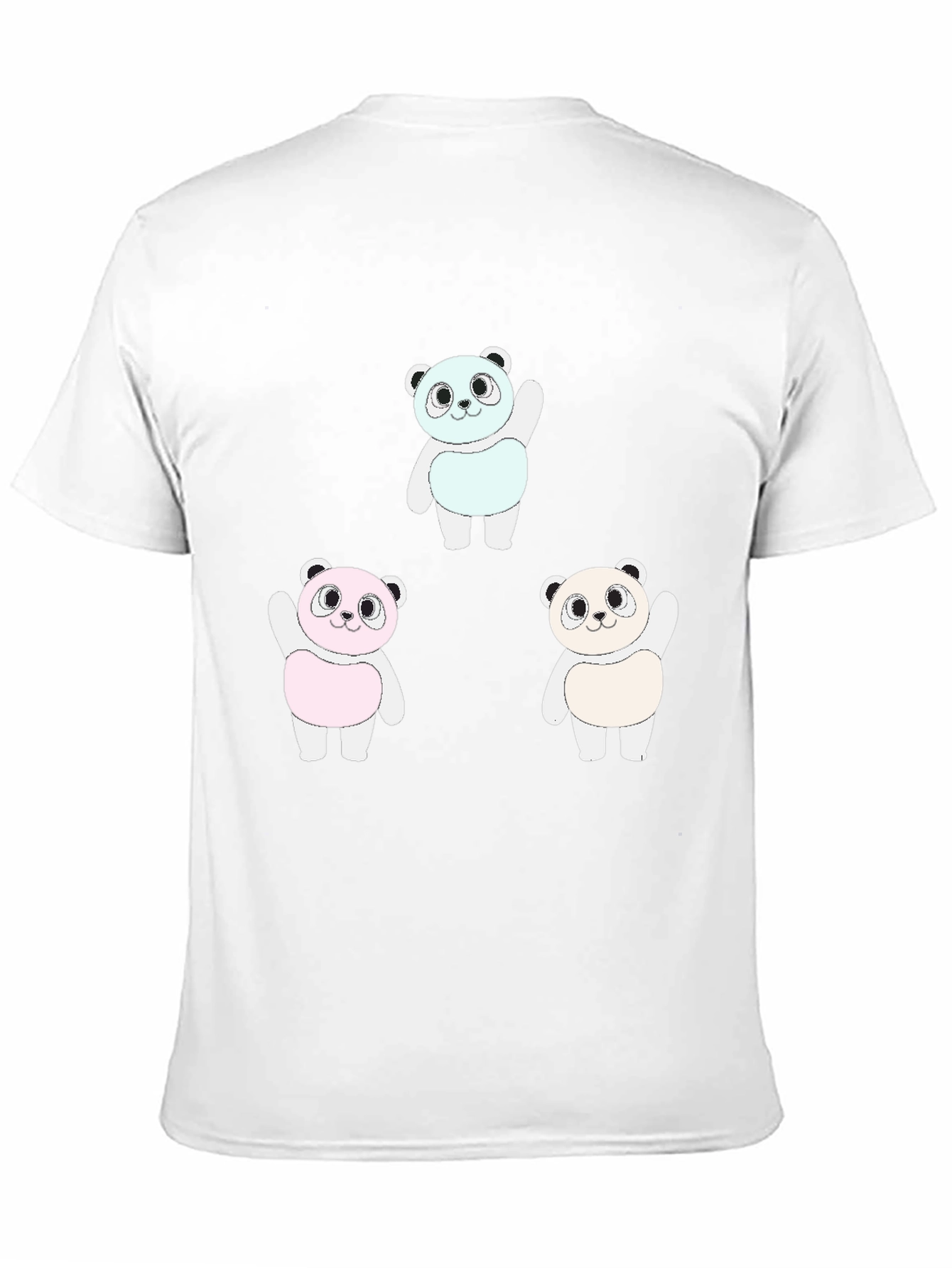 Panda Print Black T-Shirt
