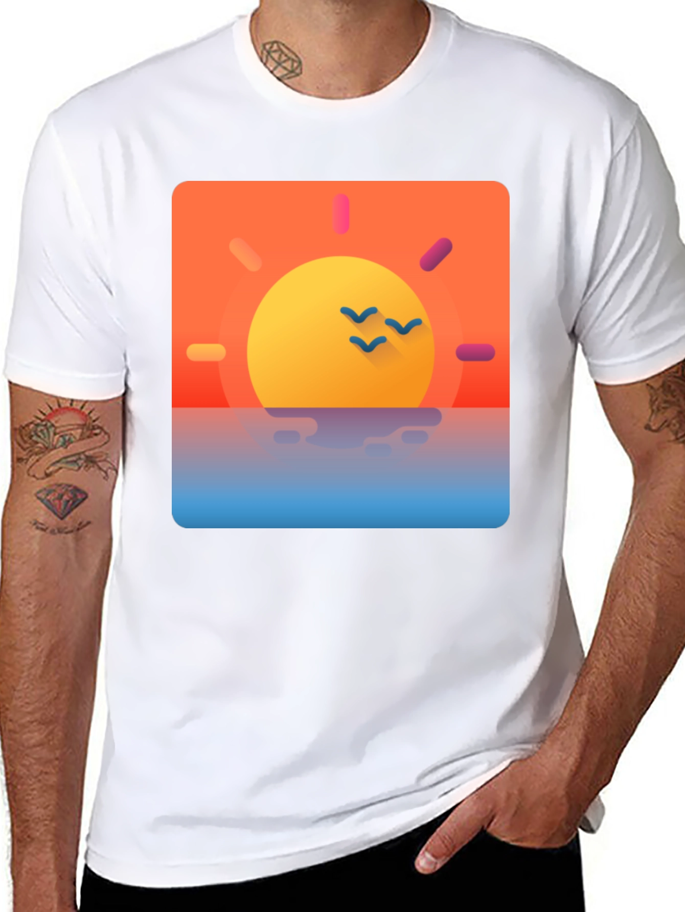 Sunset Graphic Tee - Cool Coastal Design