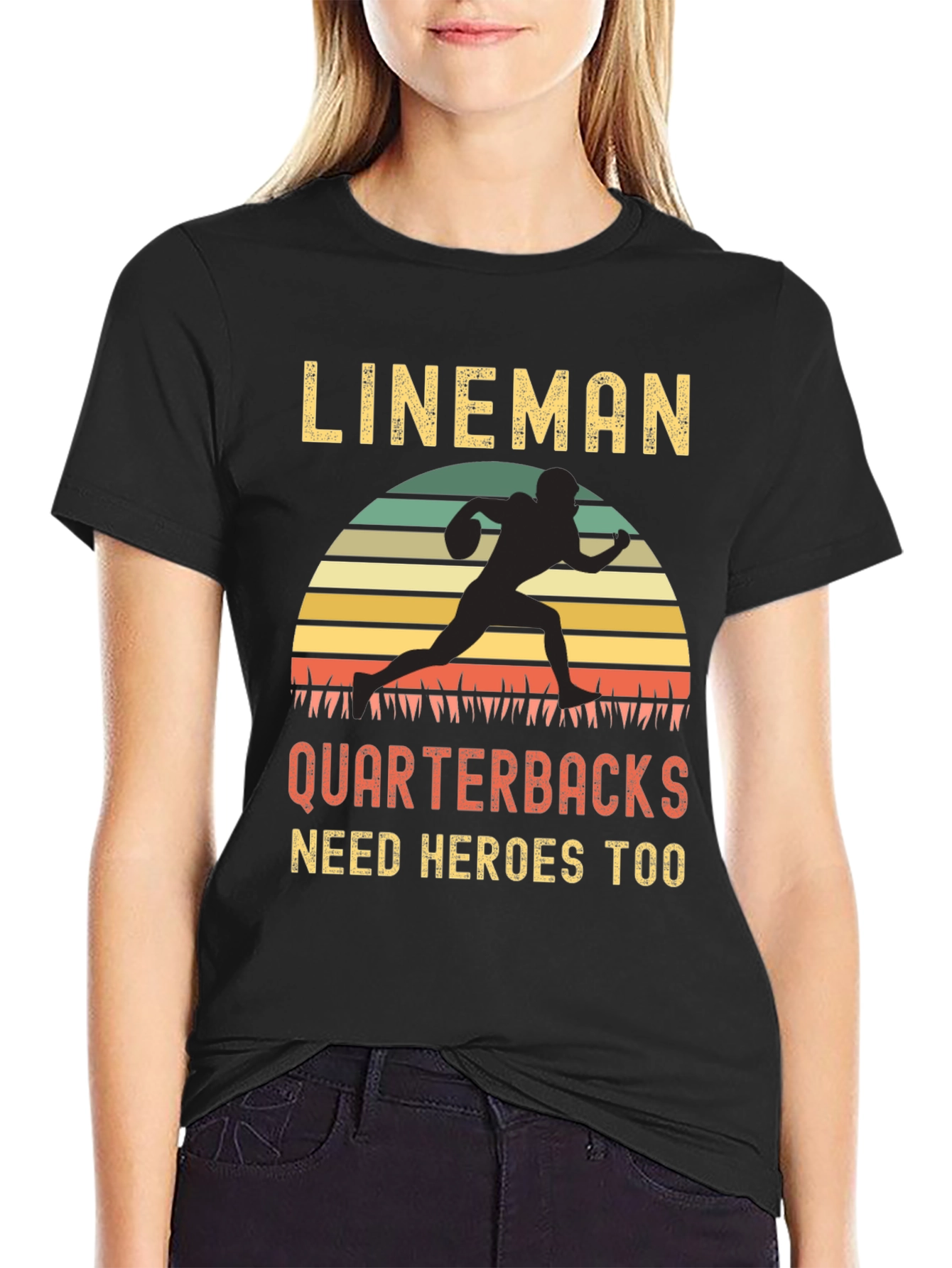 Lineman Quarterbacks Need Heroes Too T-Shirt