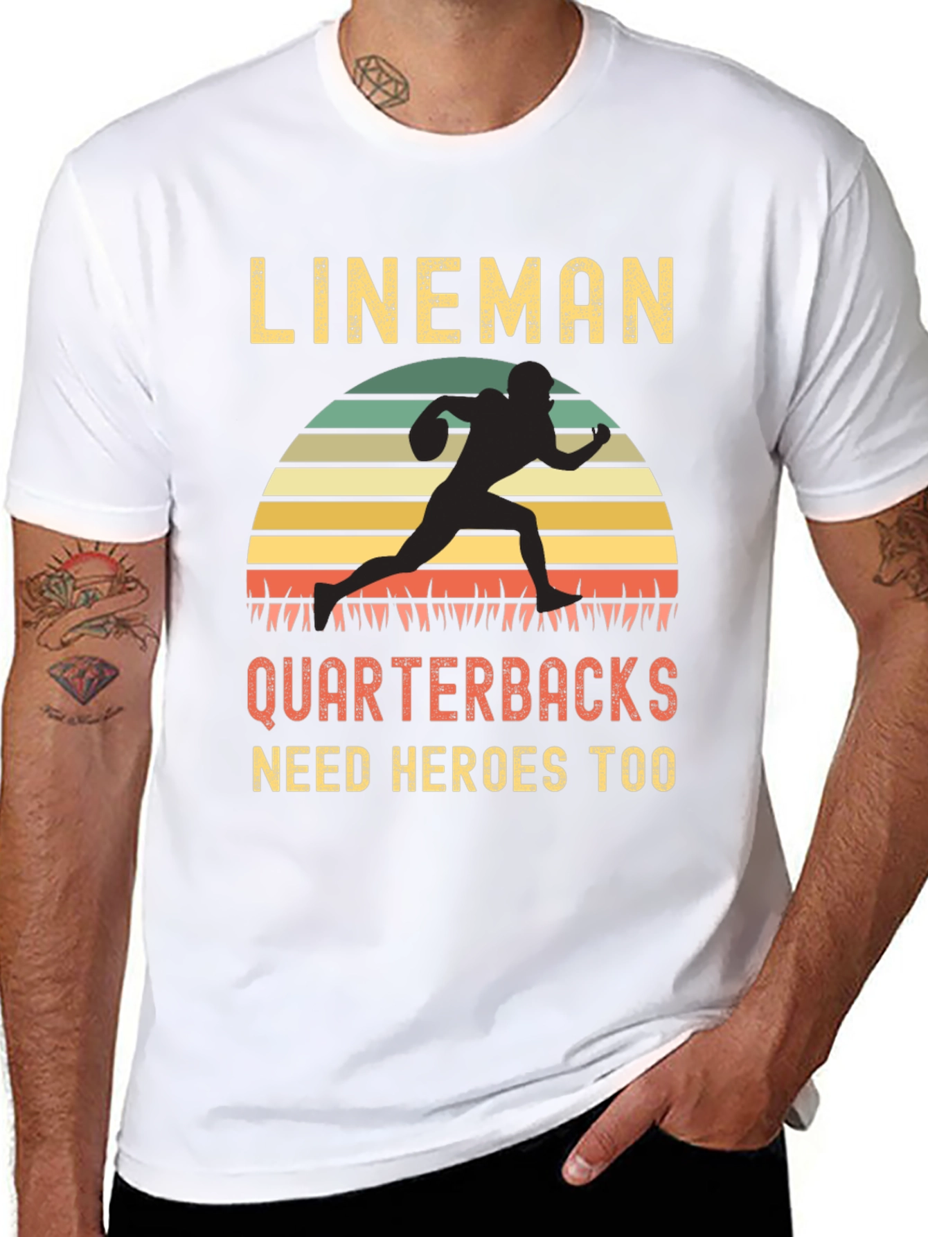 Lineman Quarterbacks Need Heroes Too T-Shirt
