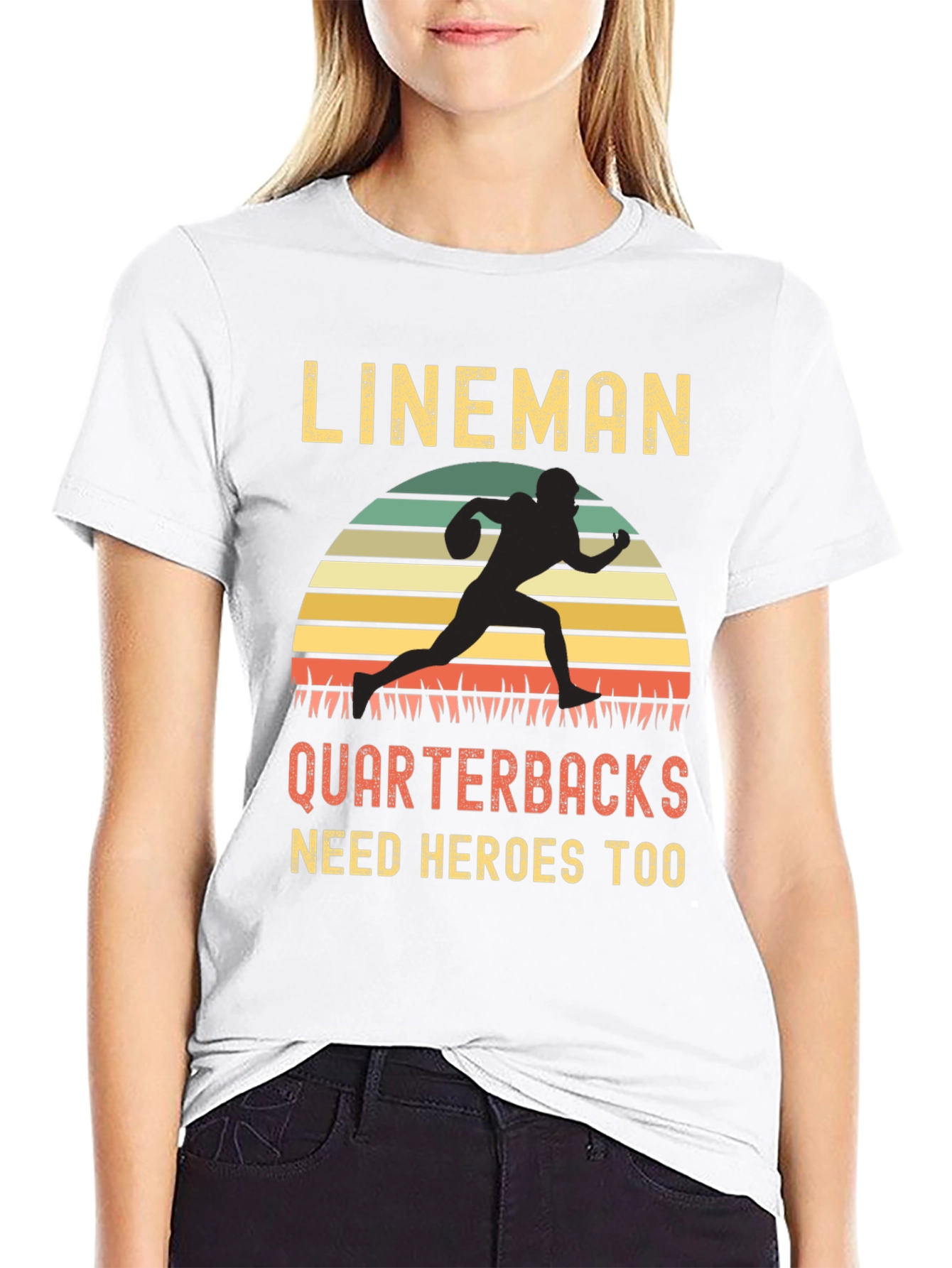 Lineman Quarterbacks Need Heroes Too T-Shirt