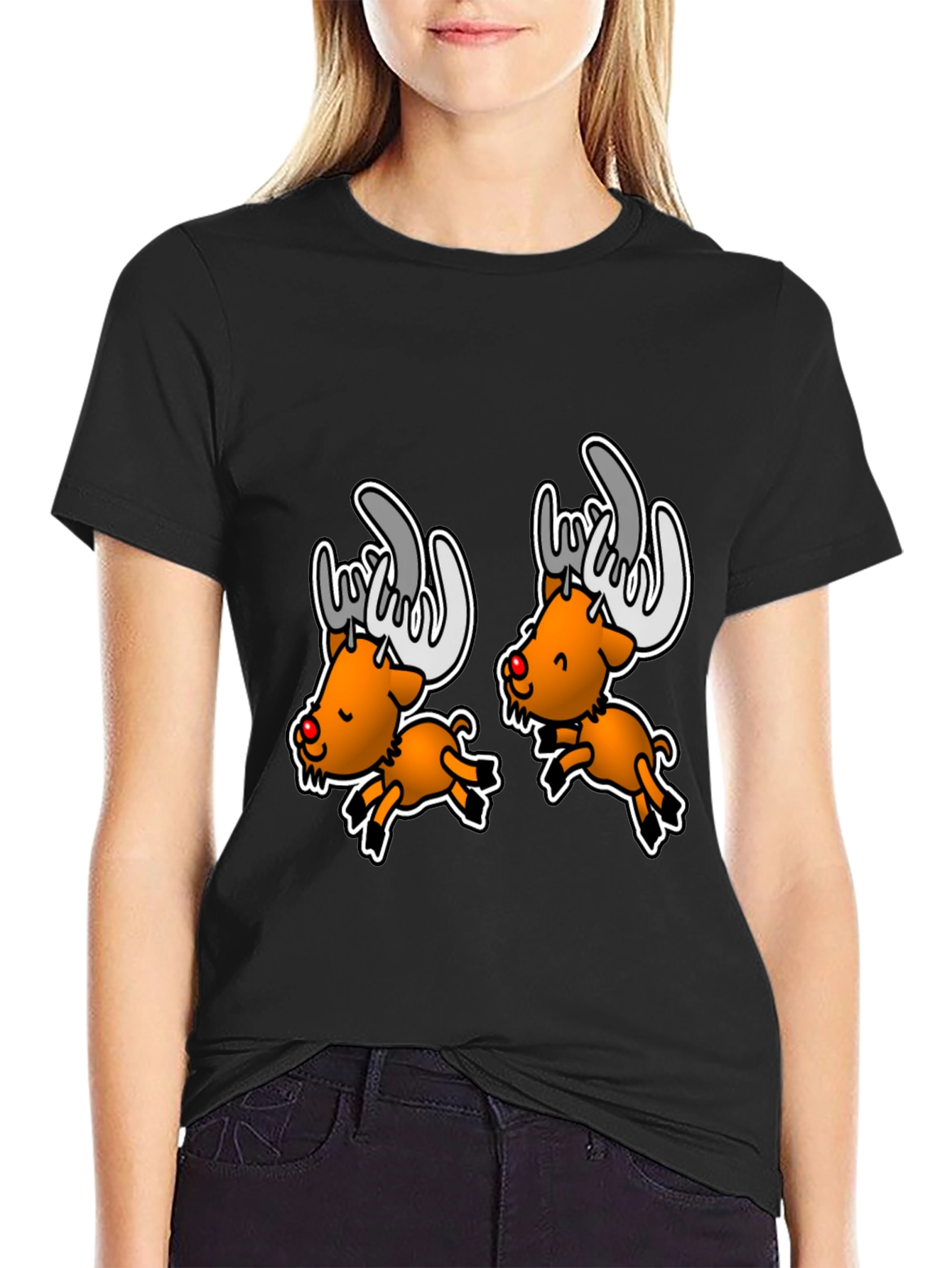 Rockin Reindeer Graphic Tee - Holiday Humor