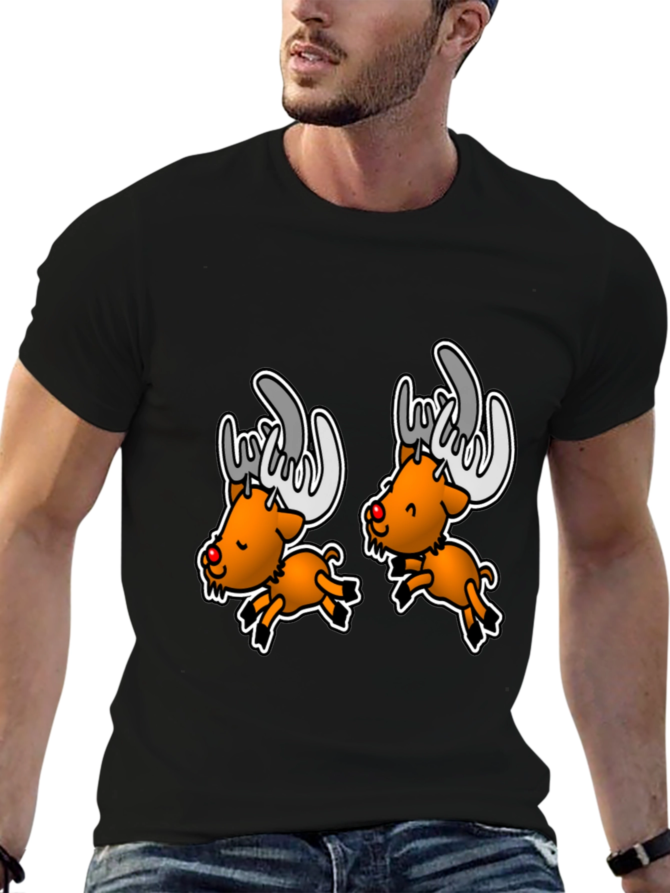 Rockin Reindeer Graphic Tee - Holiday Humor