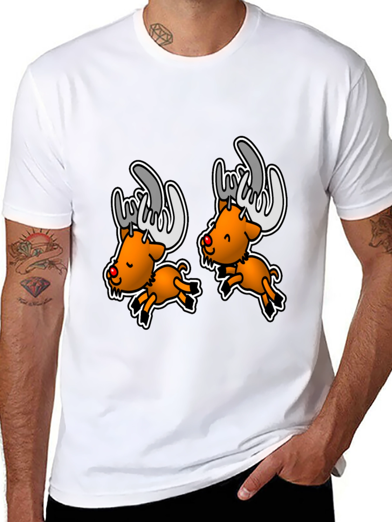 Rockin Reindeer Graphic Tee - Holiday Humor