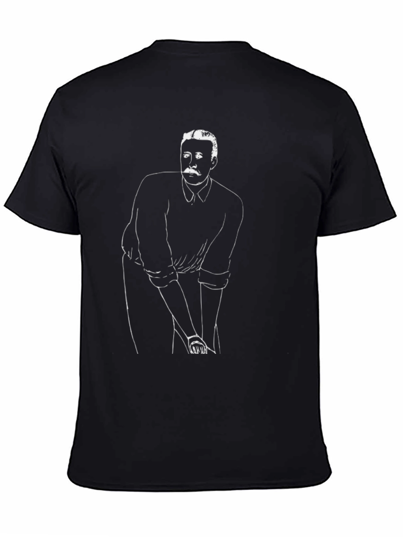 Mens Black T-Shirt with Golfer Graphic