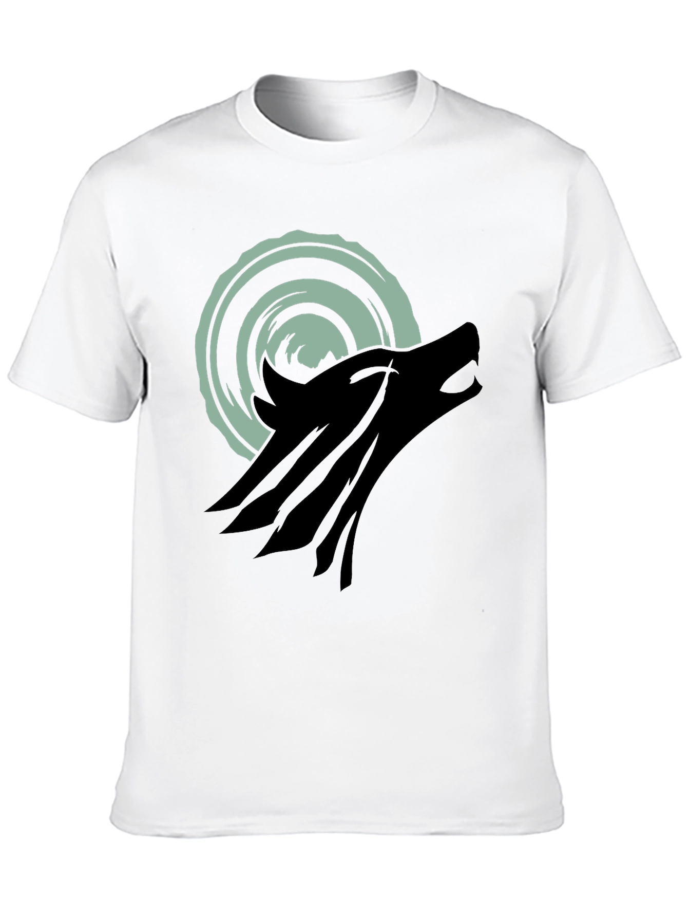 Wolf Howling at Moon Graphic Tee - Black
