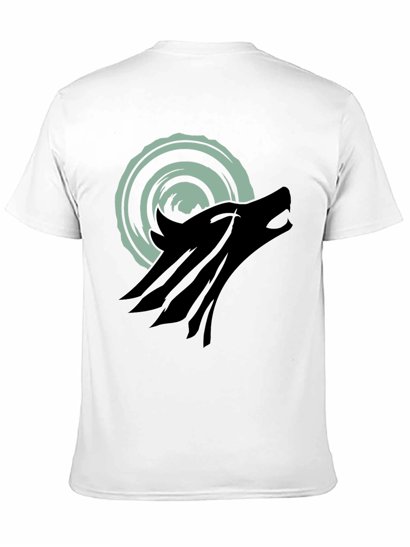 Wolf Howling at Moon Graphic Tee - Black