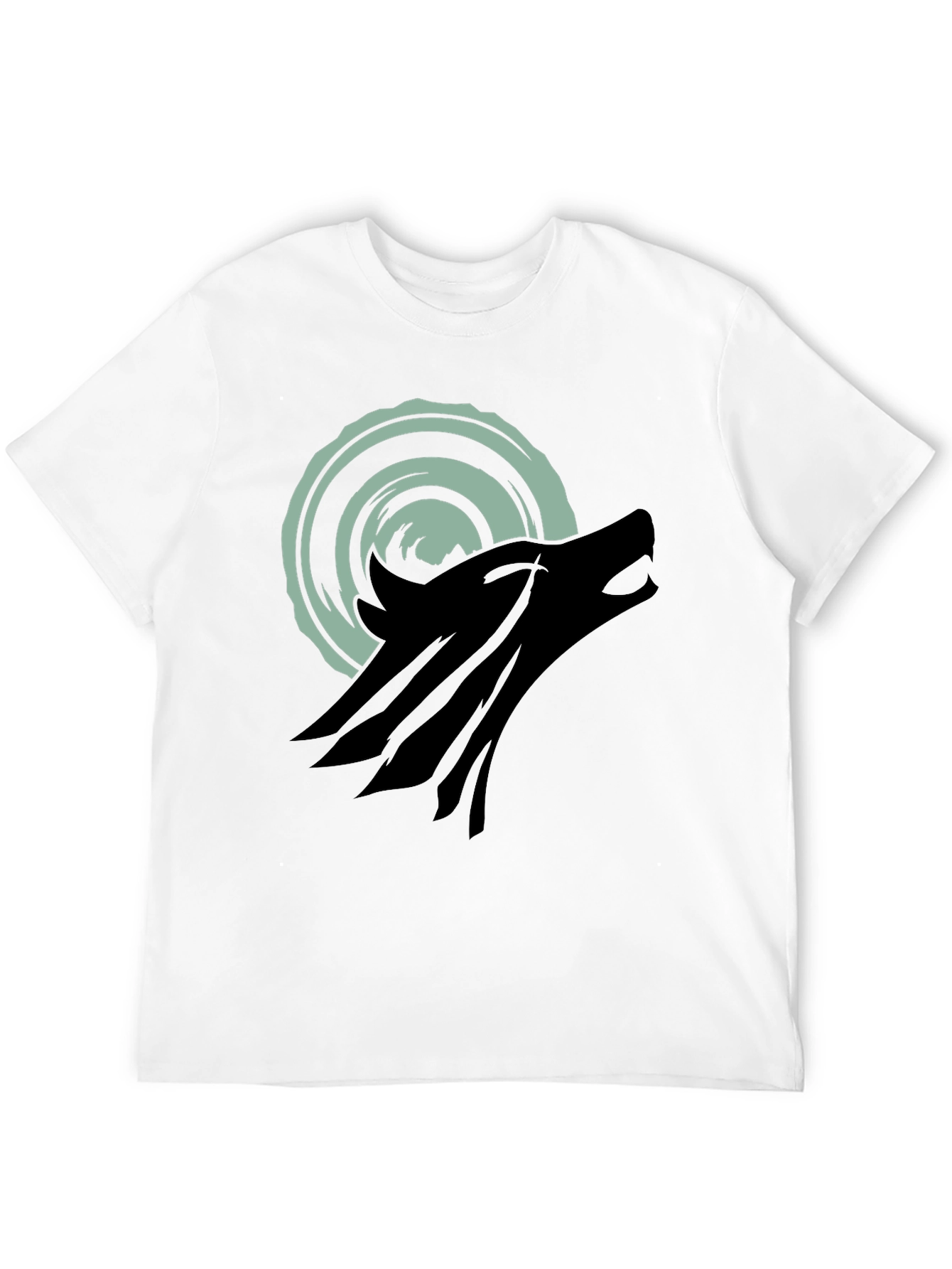 Wolf Howling at Moon Graphic Tee - Black
