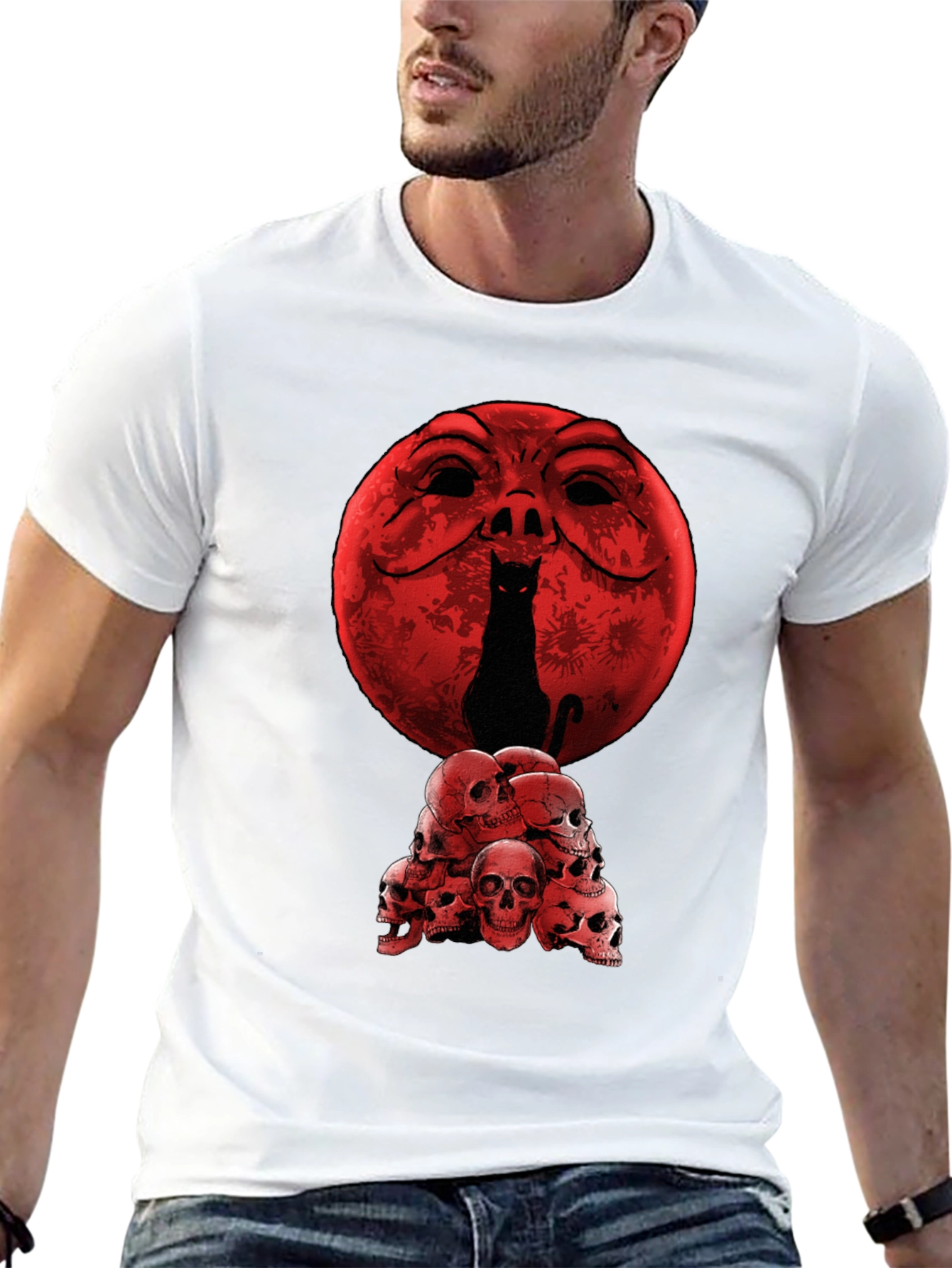 Cat Skull Moon T-Shirt