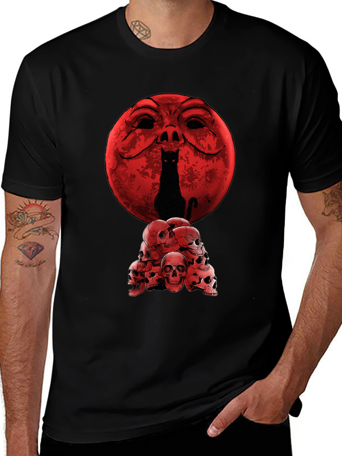 Cat Skull Moon T-Shirt
