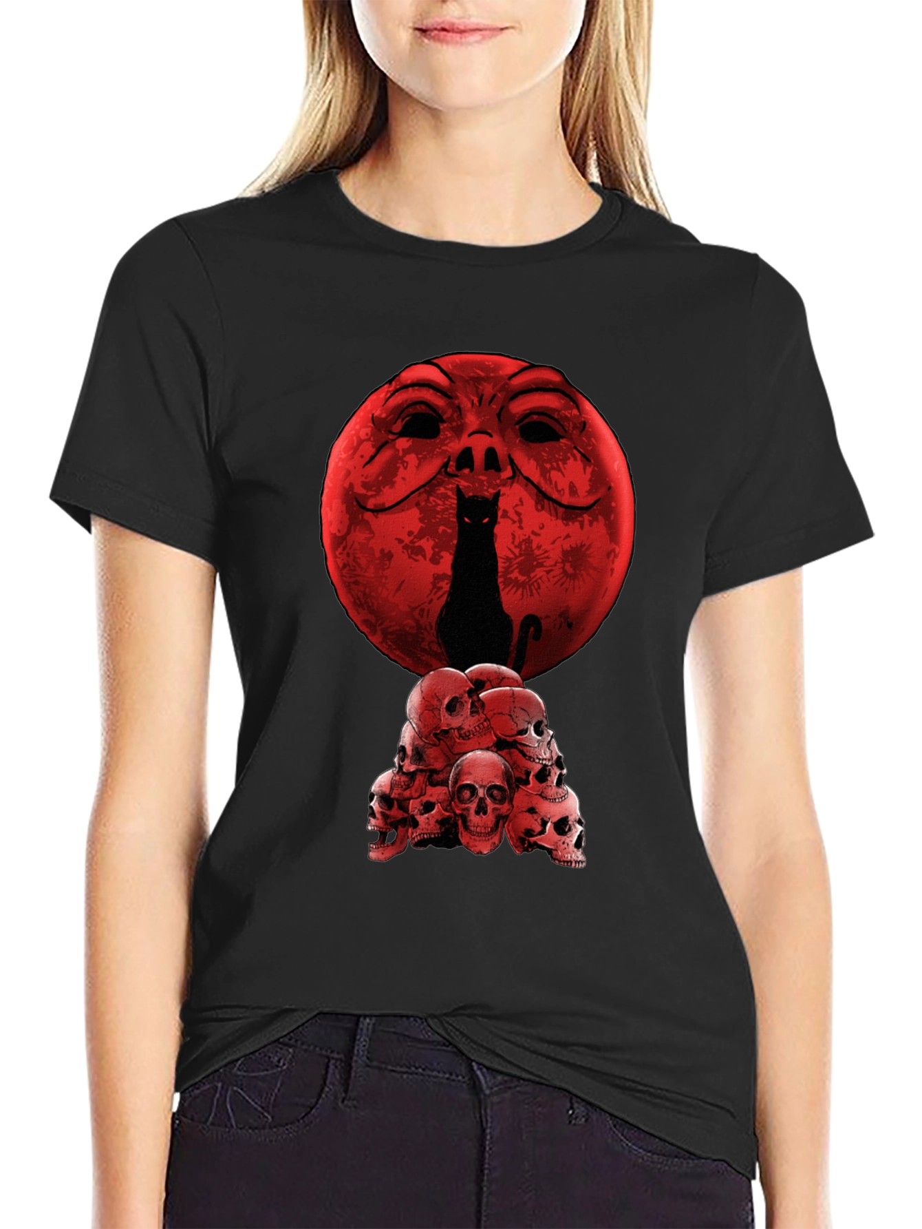 Cat Skull Moon T-Shirt