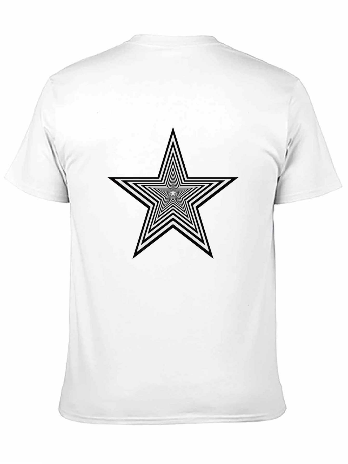 Optical Illusion Star Graphic Tee - Black