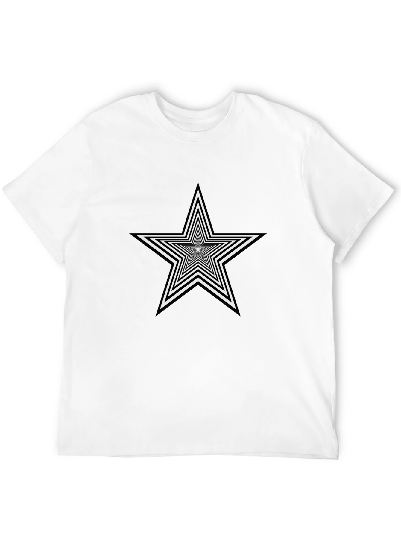 Optical Illusion Star Graphic Tee - Black