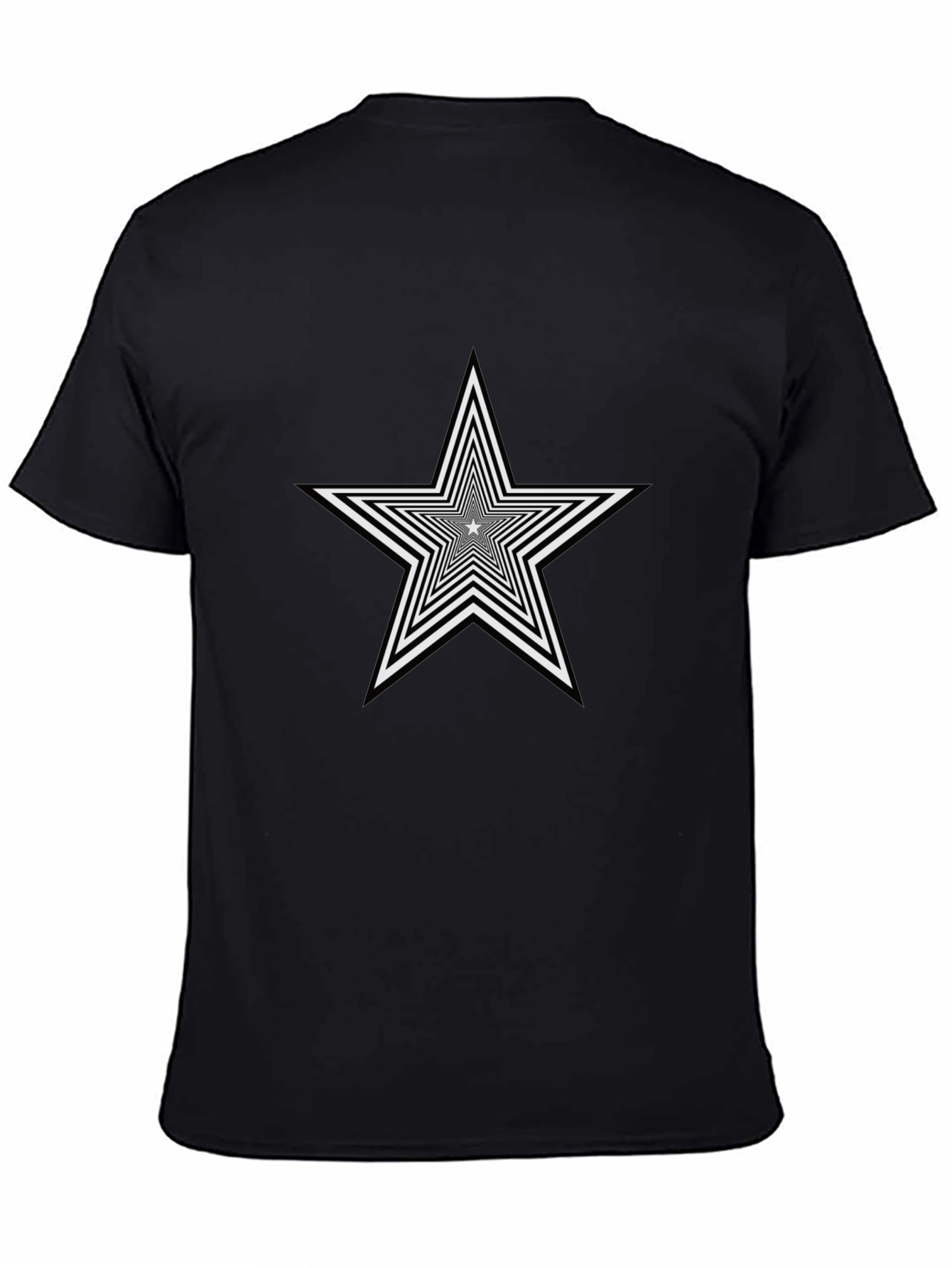 Optical Illusion Star Graphic Tee - Black