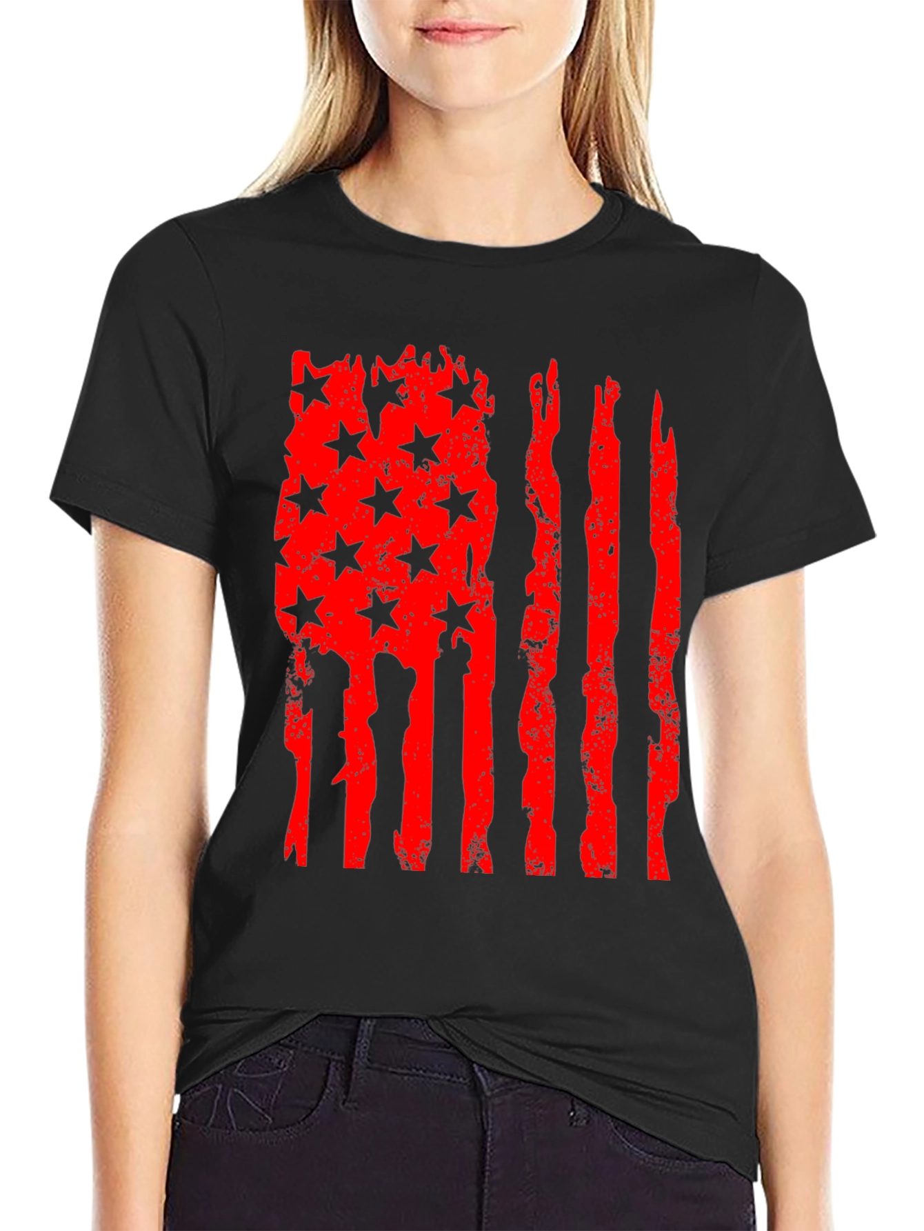 American Flag Distressed Graphic Tee