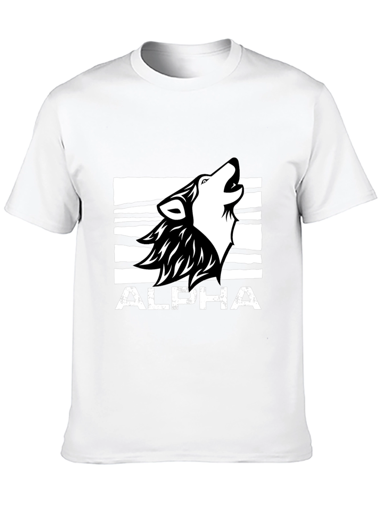 Alpha Wolf Graphic Tee - Black