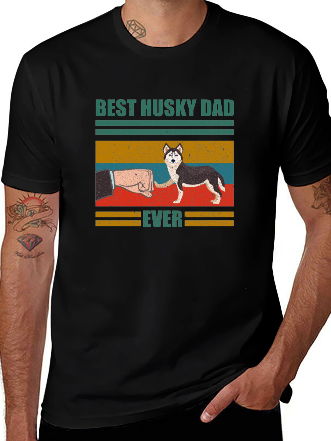 Best Husky Dad Ever Graphic T-Shirt
