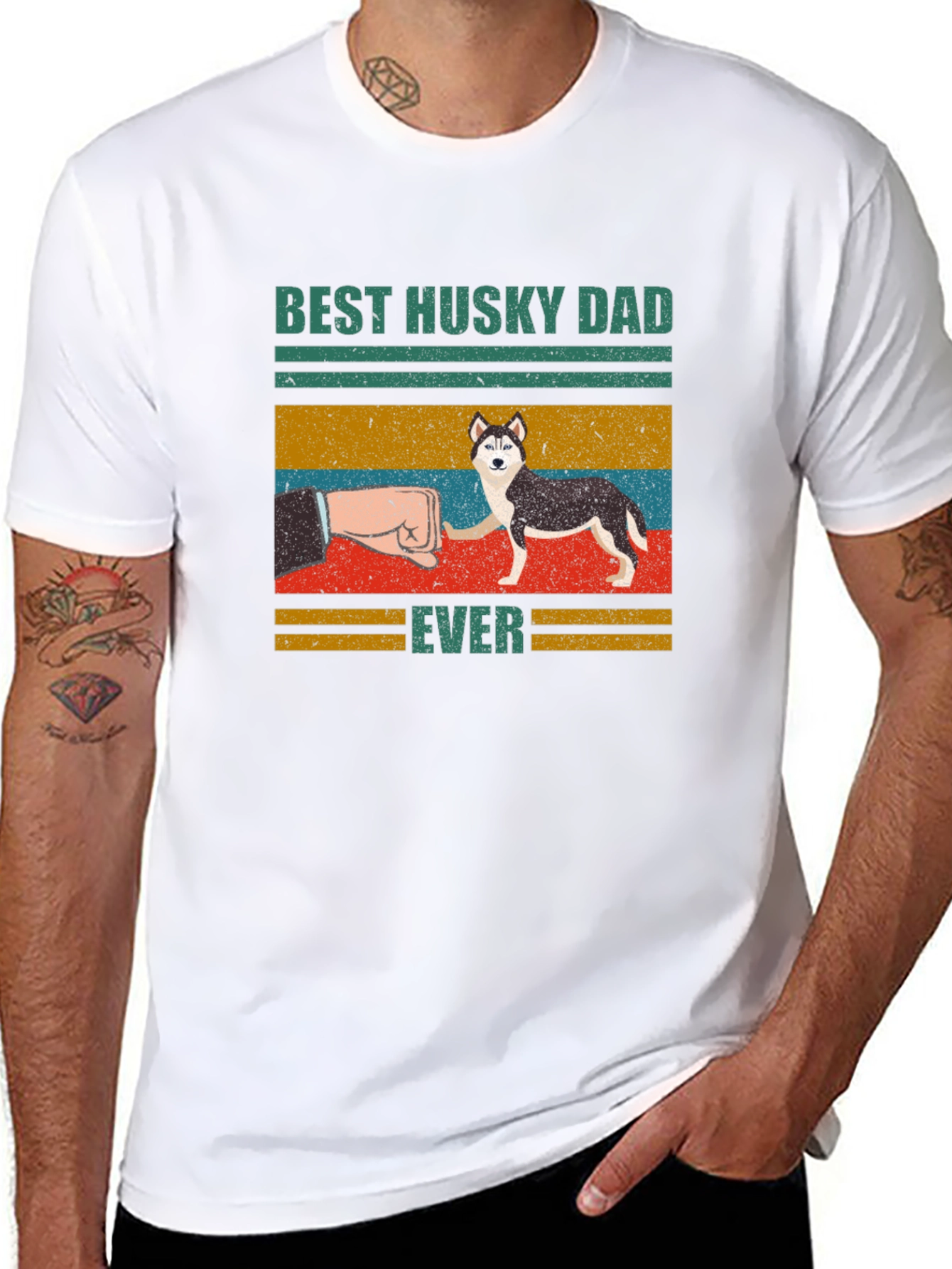 Best Husky Dad Ever Graphic T-Shirt