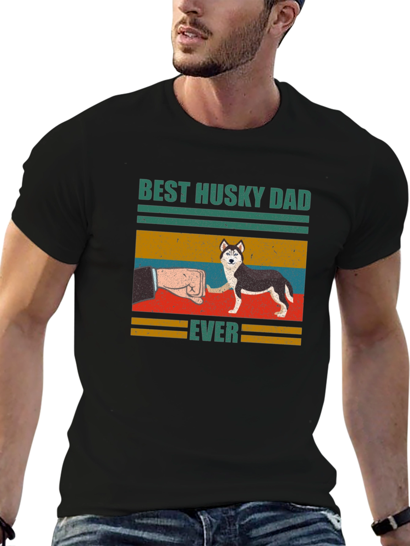 Best Husky Dad Ever Graphic T-Shirt