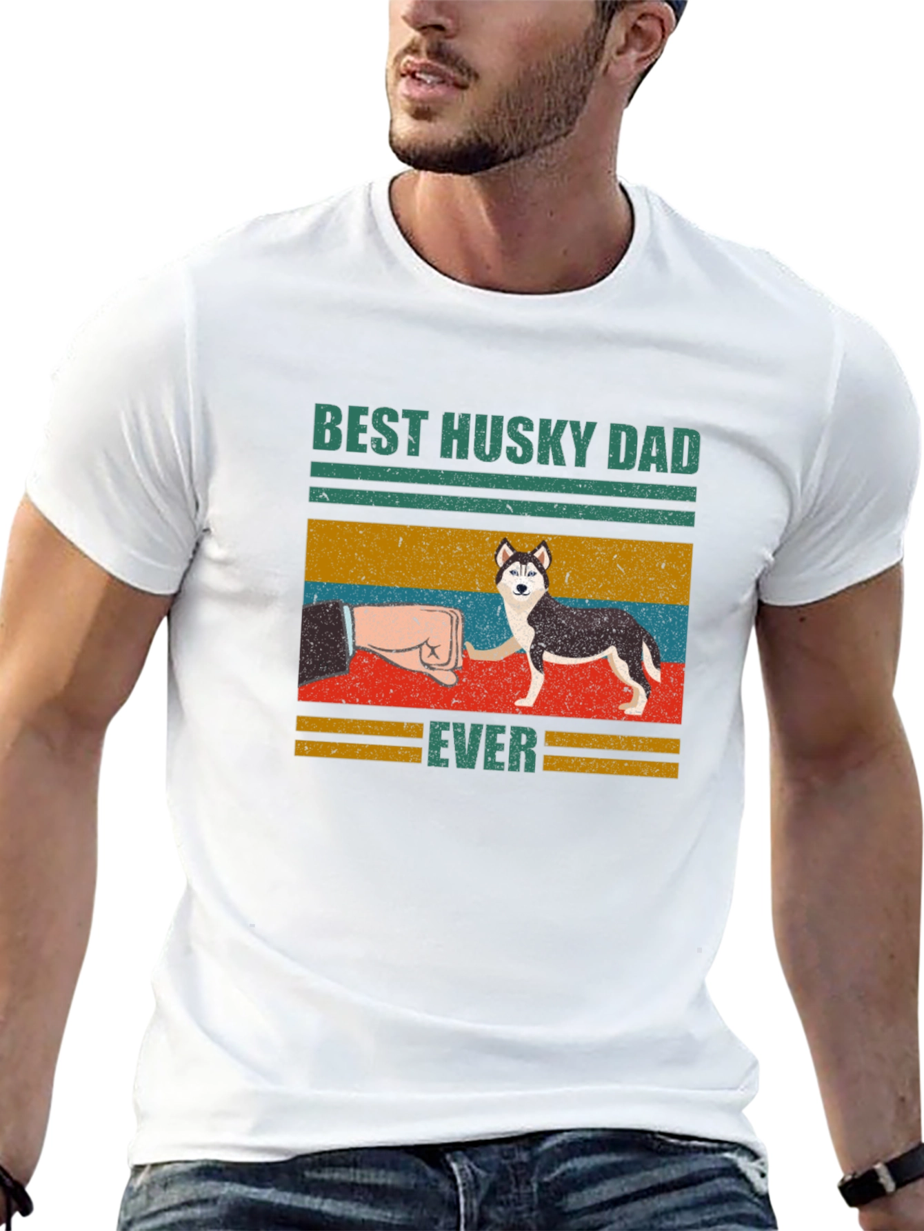 Best Husky Dad Ever Graphic T-Shirt