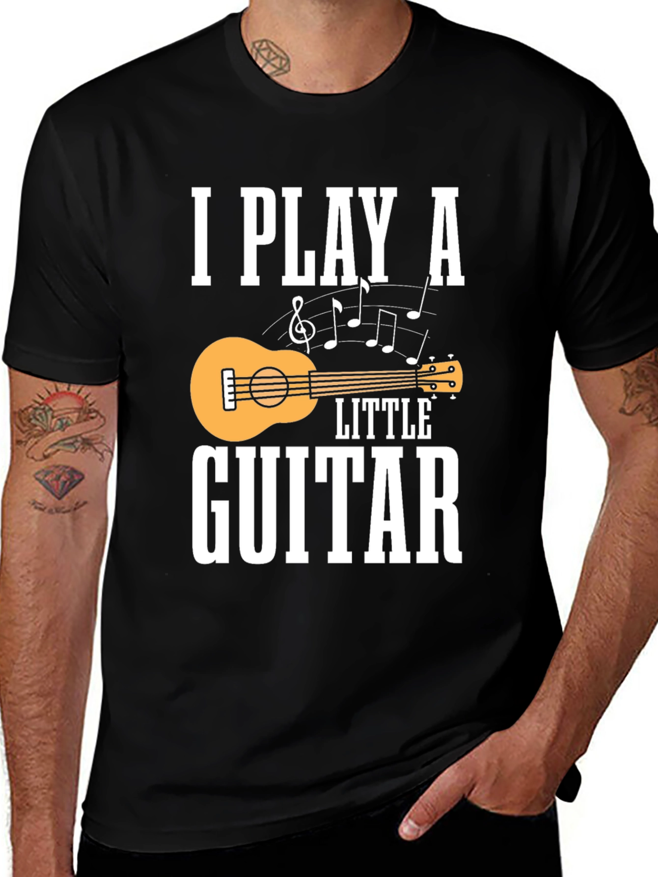 I Play a Little Guitar Graphic Tee