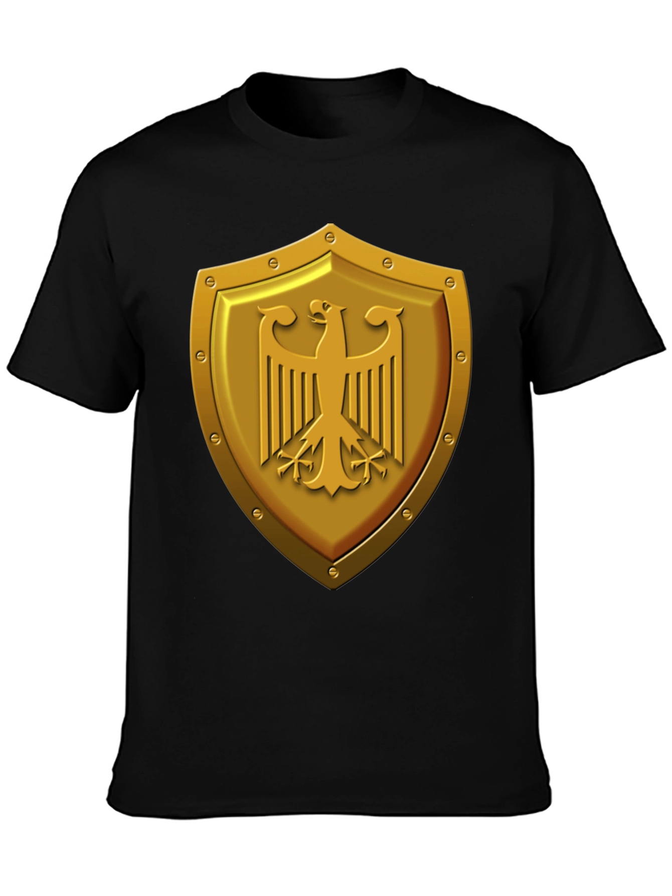 Gold Eagle Shield Graphic Tee - Black