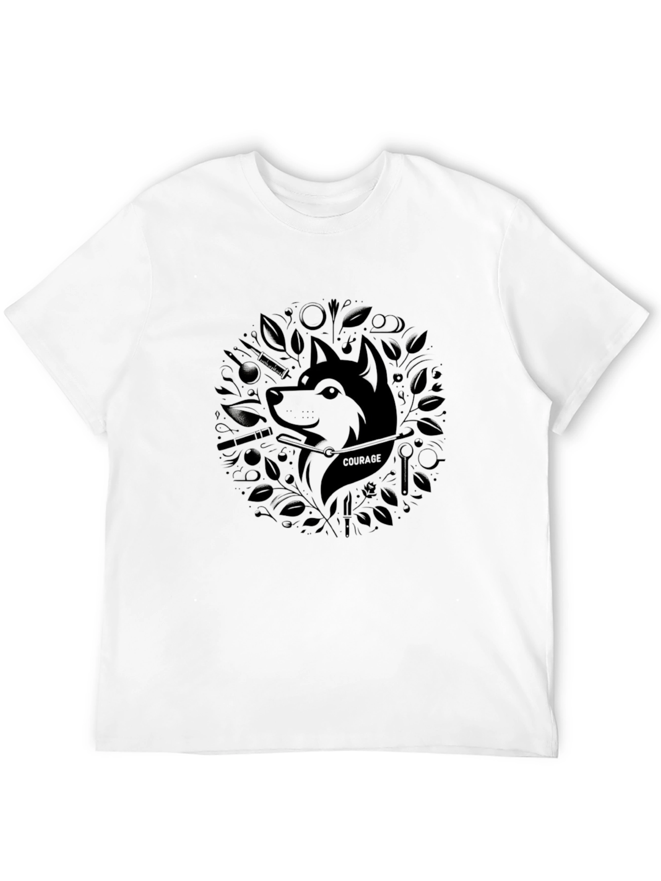 Courage Dog Graphic Tee - Black