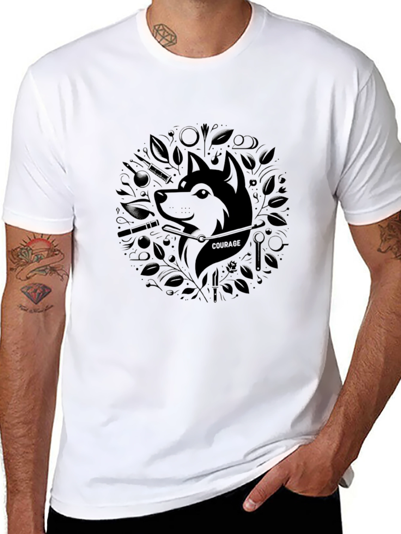 Courage Dog Graphic Tee - Black