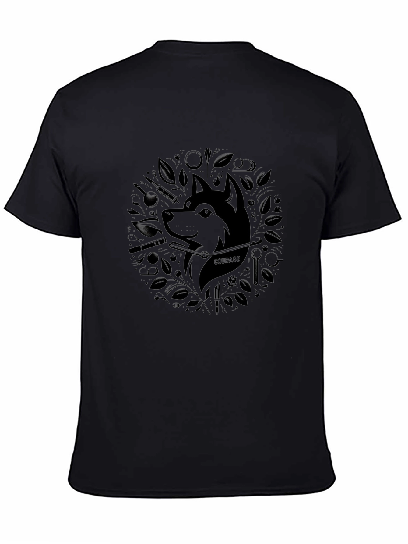 Courage Dog Graphic Tee - Black