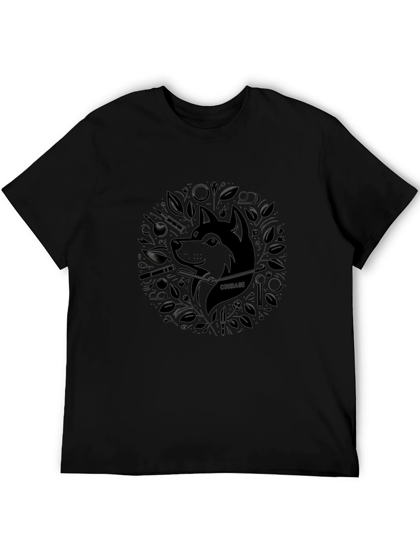 Courage Dog Graphic Tee - Black
