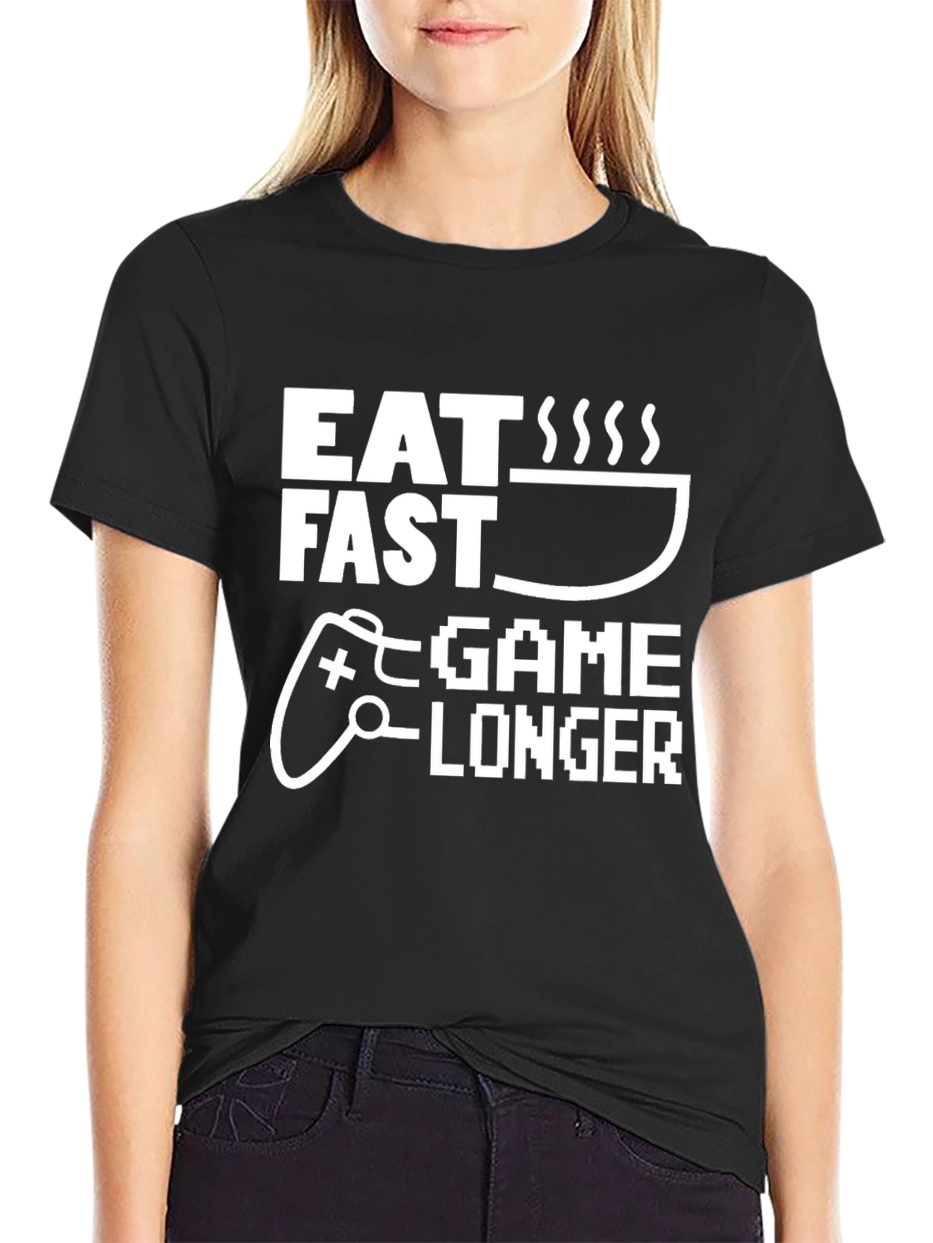 Eat Fast Game Longer Black T-Shirt