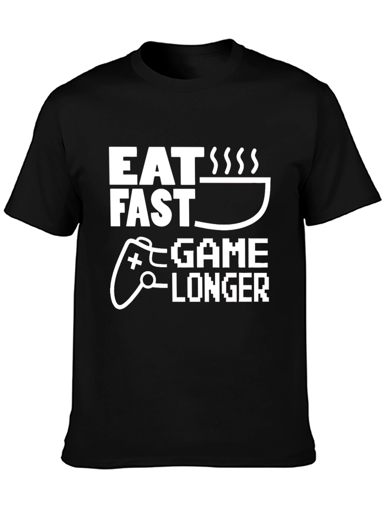Eat Fast Game Longer Black T-Shirt