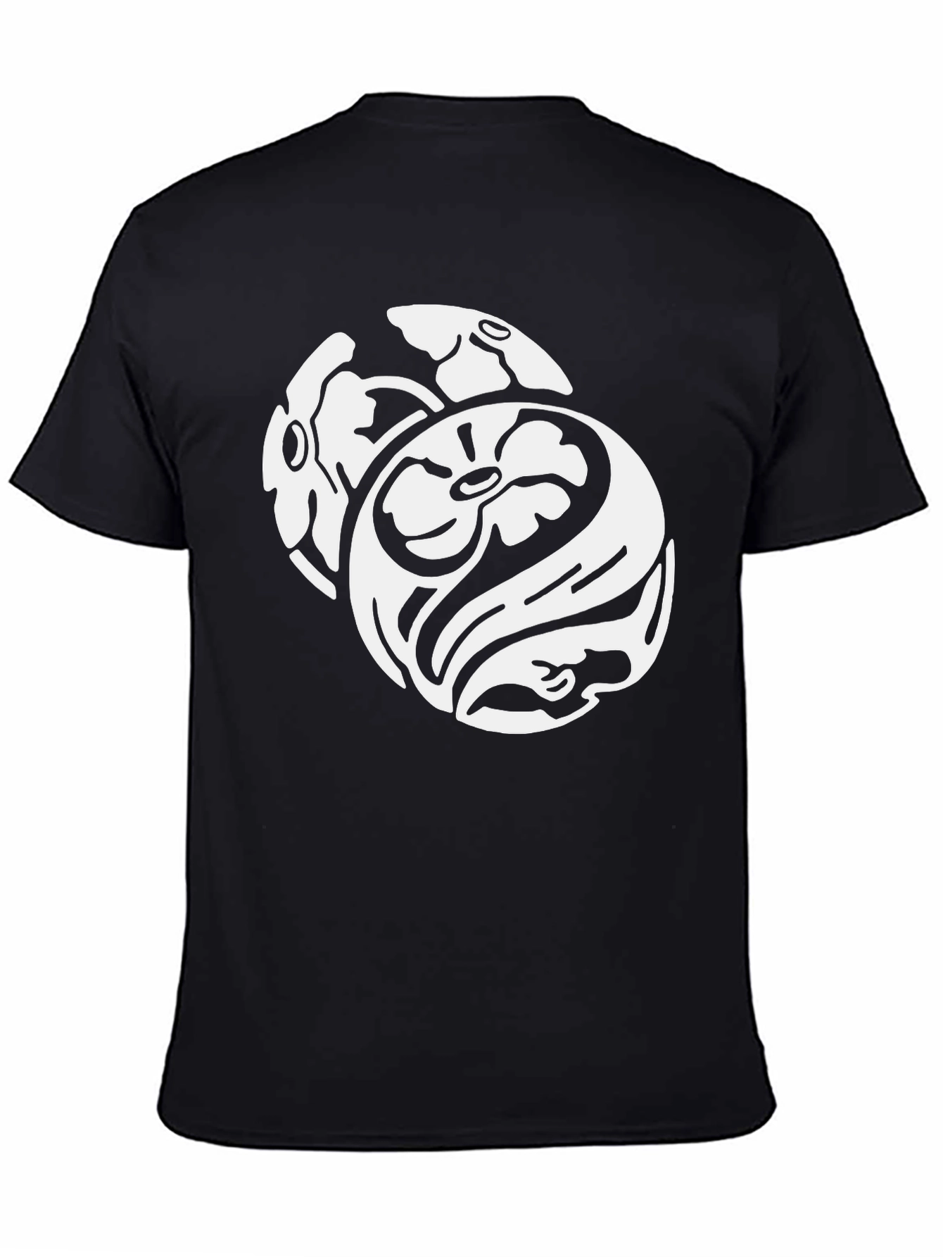 Floral Yin Yang Graphic Tee - Modern Design
