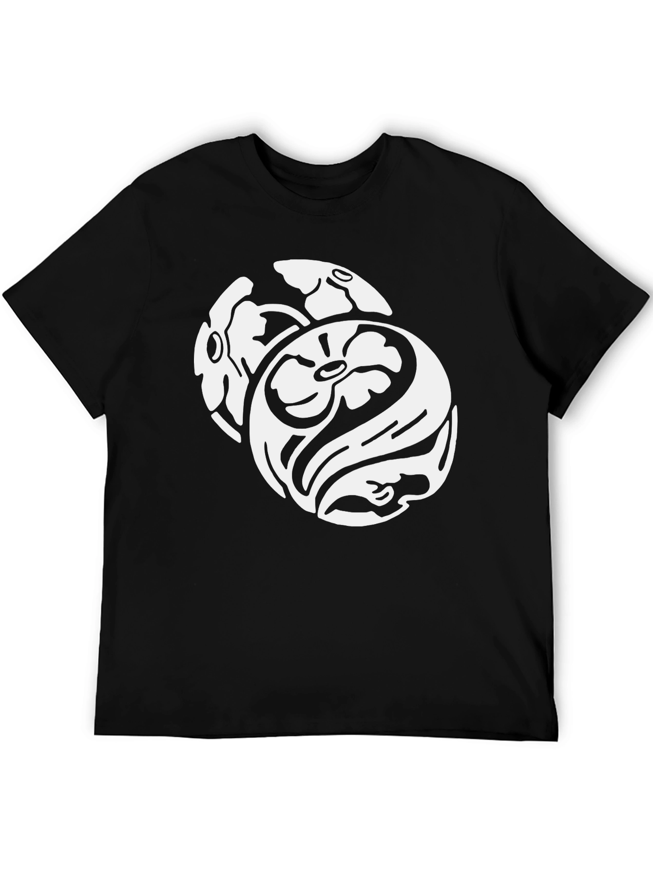 Floral Yin Yang Graphic Tee - Modern Design