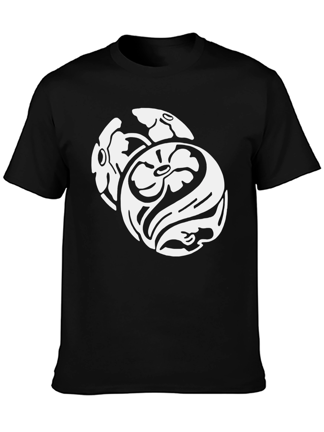 Floral Yin Yang Graphic Tee - Modern Design